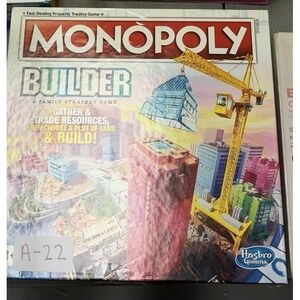 Monopoly Builder Board Game Kids Family Strategy Game Hasbro Stack Sealed New